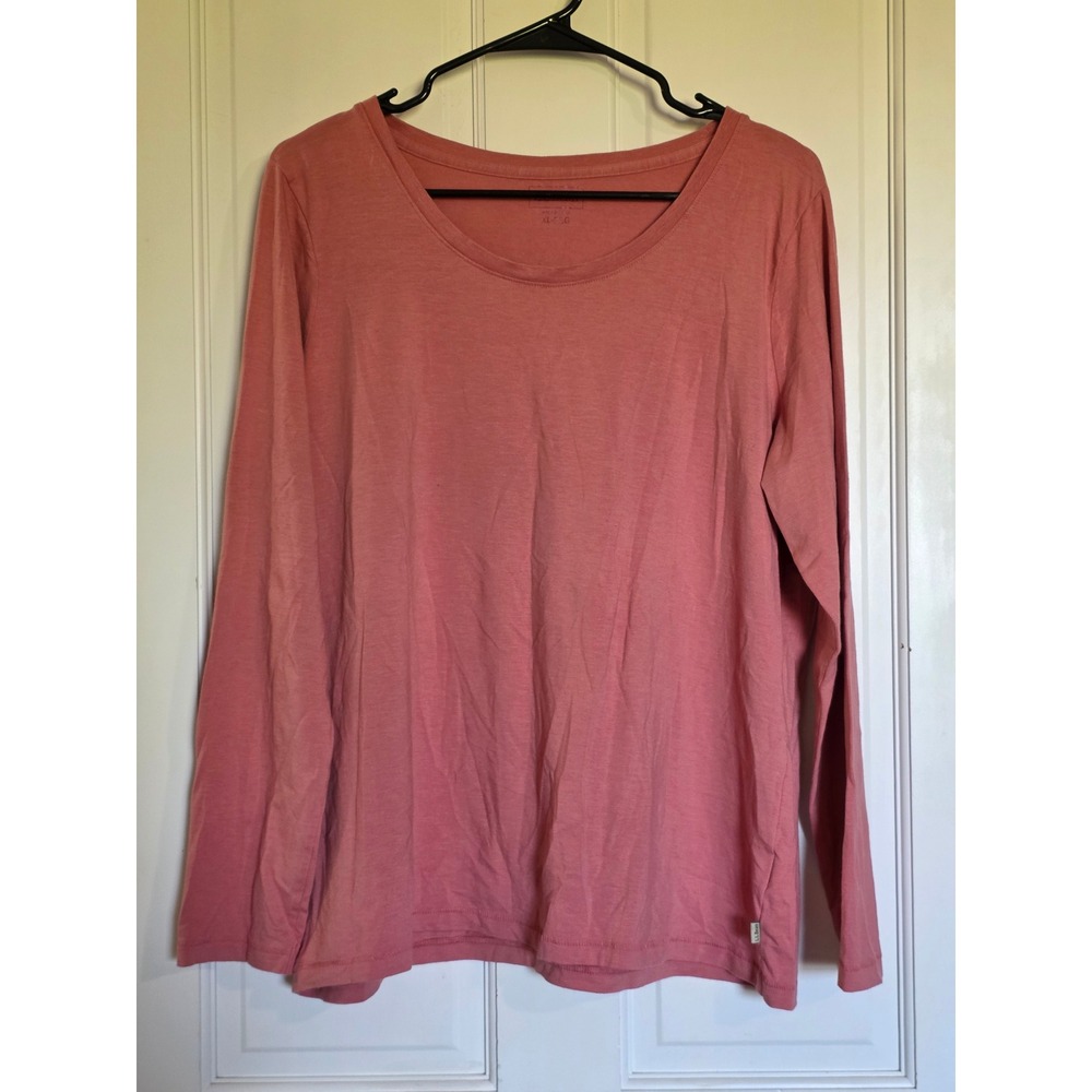 L.L. Bean Womens XL Pink Supima Cotton Modal Long Sleeve Scoop Neck Tee 513713